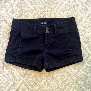 Express Cuffed Navy Shorts